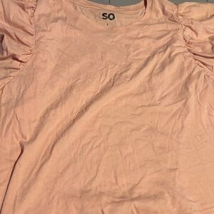 Pink baggy cropped tee with ruffled sleeves